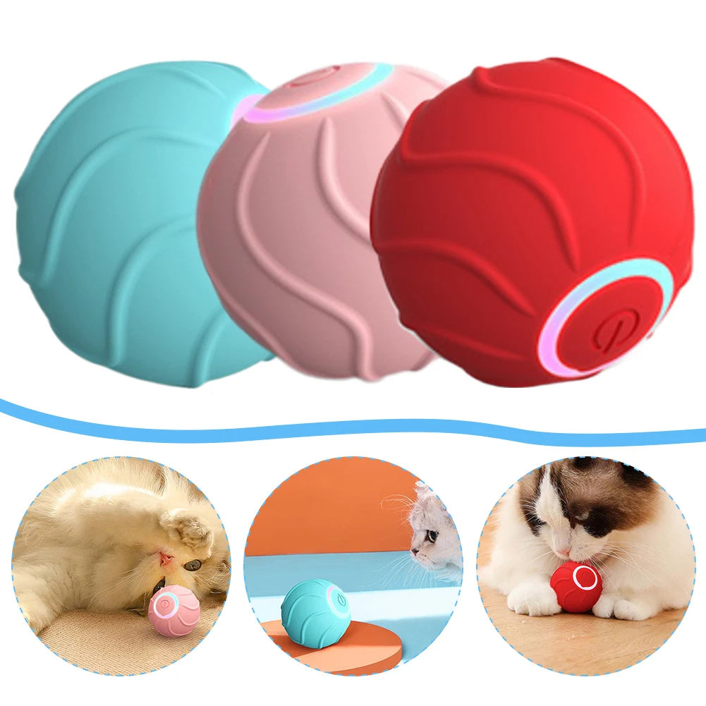 Smart Cat Toys Rolling Ball Pet Cat Owner Interactive Pets Toys Automatic Bouncing Ball USB 